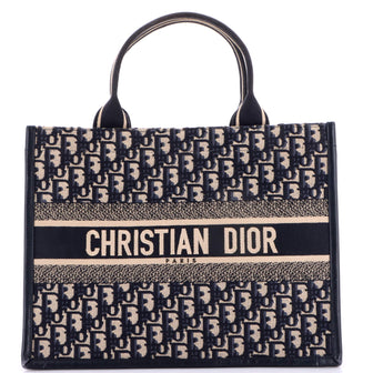 Christian Dior Book Tote with Strap Oblique Canvas Medium