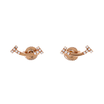 Tiffany & Co. T Smile Stud Earrings 18K Rose Gold and Diamonds