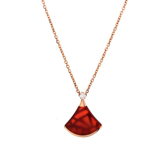 Bvlgari Divas' Dream Pendant Necklace 18K Rose Gold with Carnelian and Diamond Small