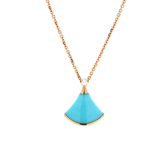 Bvlgari Divas' Dream Pendant Necklace 18K Rose Gold with Turquoise and Diamond Small