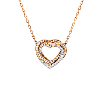 Cartier Trinity de Cartier Heart Pendant Necklace 18K Tricolor Gold with Pave Diamonds