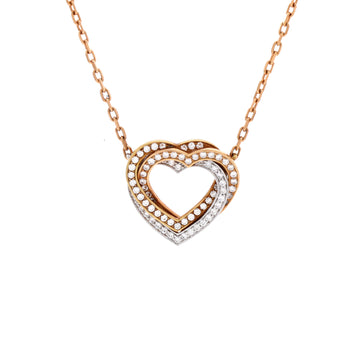 Cartier Trinity de Cartier Heart Pendant Necklace 18K Tricolor Gold with Pave Diamonds