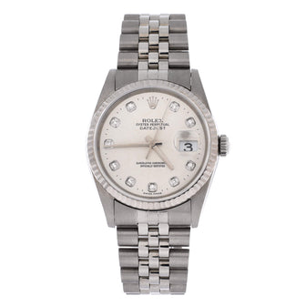 Rolex Oyster Perpetual Datejust Automatic Watch Stainless Steel and White Gold with Diamond Markers 36