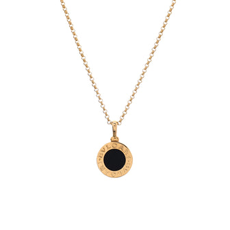 Bvlgari Bvlgari Bvlgari Pendant Necklace 18K Yellow Gold with Onyx