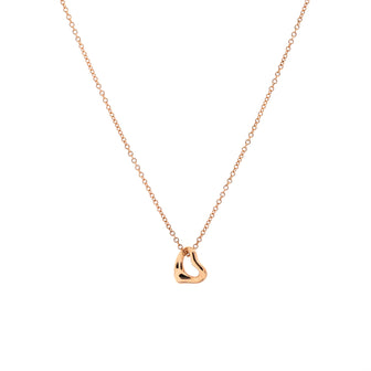 Tiffany & Co. Elsa Peretti Open Heart Pendant Necklace 18K Rose Gold 7mm