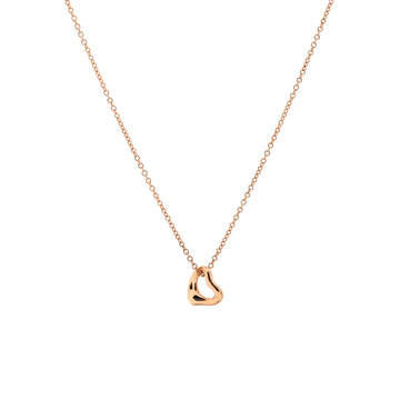Tiffany & Co. Elsa Peretti Open Heart Pendant Necklace 18K Rose Gold 7mm