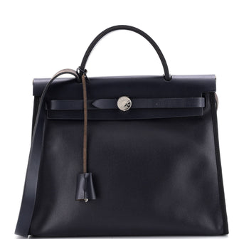 Hermes Herbag Zip Berline Vache Canvas and Leather 31
