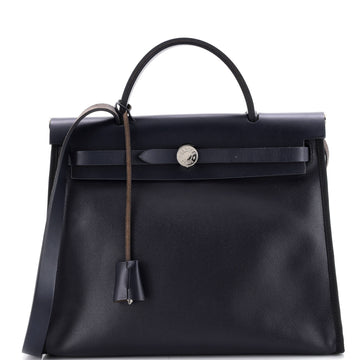 Hermes Herbag Zip Berline Vache Canvas and Leather 31