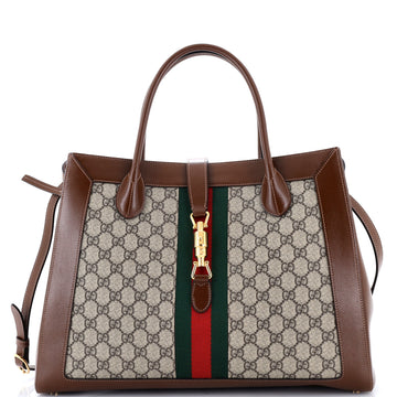 Gucci Jackie 1961 Web Tote GG Canvas and Leather Large