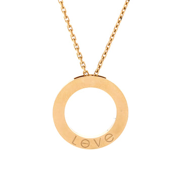 Cartier 3 Diamonds Love Pendant Necklace 18K Yellow Gold and Diamonds