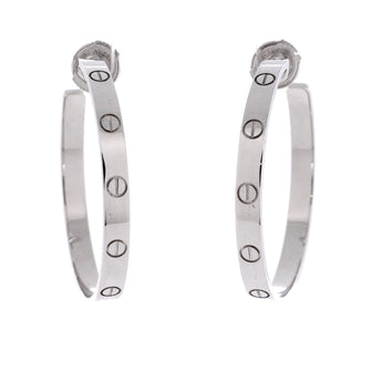 Cartier Love Hoop Earrings 18K White Gold Large