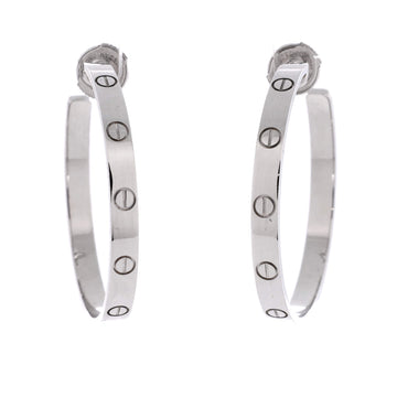 Cartier Love Hoop Earrings 18K White Gold Large