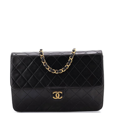 Chanel Vintage Clutch with Chain Quilted Leather Medium