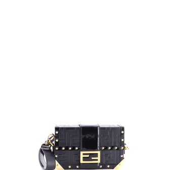 Fendi Baguette Trunk Bag Zucca Embossed Leather Mini
