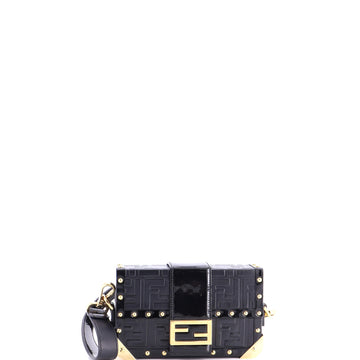 Fendi Baguette Trunk Bag Zucca Embossed Leather Mini
