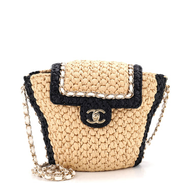 Chanel Venice Beach Basket Flap Bag Braided Raffia Small