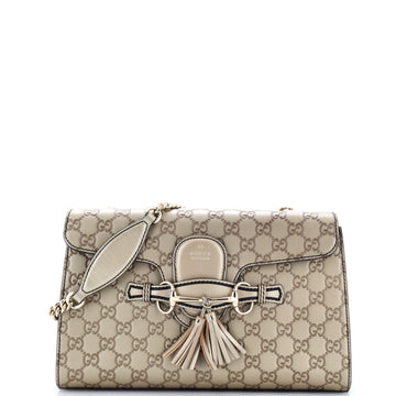 Gucci Emily Chain Flap Bag Guccissima Leather Medium