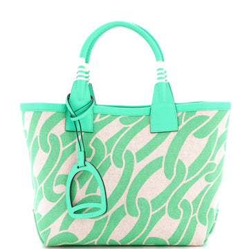 Hermes Sac Steeple Tote Printed Toile with Leather 25