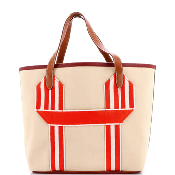 Hermes Pursangle Tote Canvas with Leather