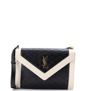 Saint Laurent Gaby Envelope Satchel Quilted Leather