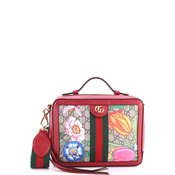 Gucci Ophidia Zip Around Camera Bag Flora GG Coated Canvas Small