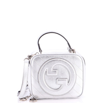 Gucci Blondie NM Top Handle Shoulder Bag Diagonal Quilted Leather