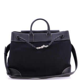 Bottega Veneta Andiamo Voyager Bag Canvas and Leather Large