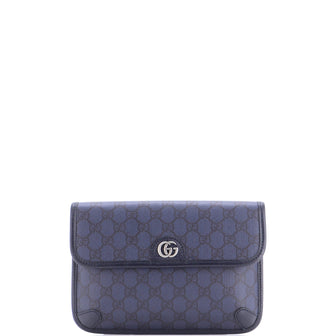 Gucci Ophidia Flap Belt Bag GG Coated Canvas with Leather