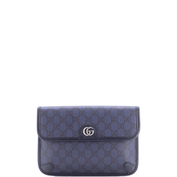 Gucci Ophidia Flap Belt Bag GG Coated Canvas with Leather