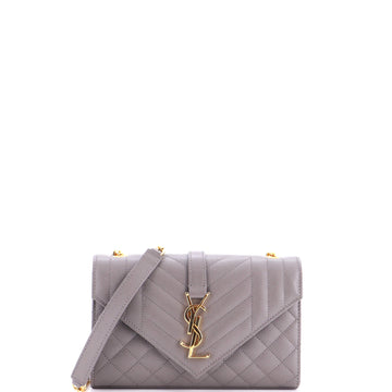 Saint Laurent Classic Monogram Envelope Satchel Mixed Matelasse Leather Small