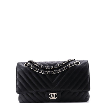 Chanel Classic Double Flap Bag Chevron Lambskin Medium