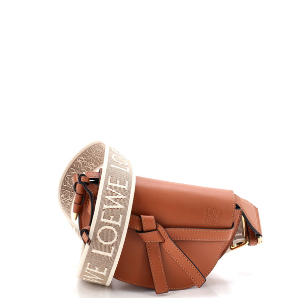 Loewe Gate Dual Shoulder Bag Leather Mini Brown 4335701