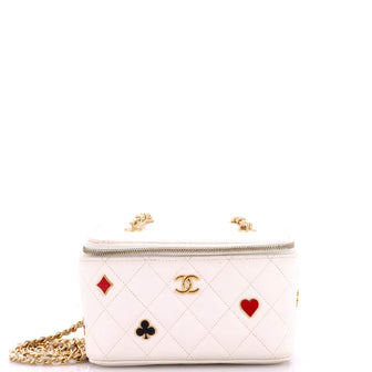 Chanel Coco Casino Vanity Case with Chain Quilted Caviar Small