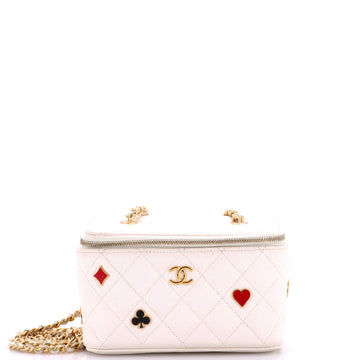 Chanel Coco Casino Vanity Case with Chain Quilted Caviar Small