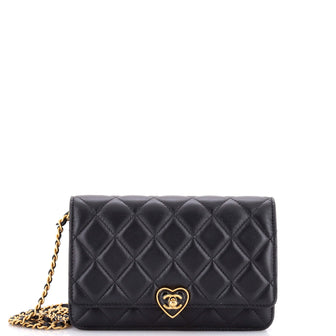 Chanel Coco Love CC Heart Wallet on Chain Quilted Lambskin