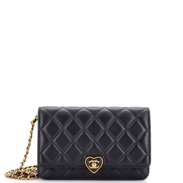 Chanel Coco Love CC Heart Wallet on Chain Quilted Lambskin