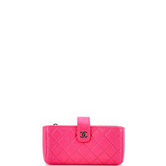 Chanel Phone Holder Clutch Quilted Lambskin