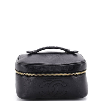 Chanel Vintage Timeless Cosmetic Case Caviar Small