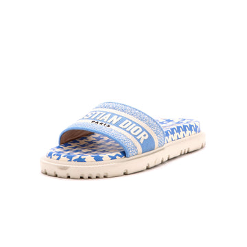 Christian Dior Women's Dway Slide Sandals Embroidered Canvas and Rubber