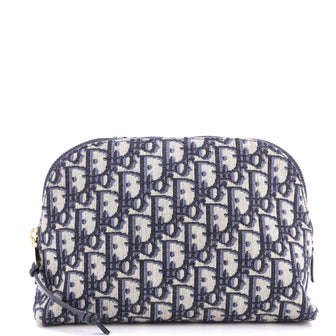 Christian Dior Zip Beauty Pouch Oblique Canvas Large