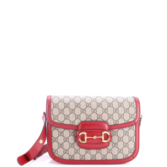 Gucci Horsebit 1955 Shoulder Bag GG Coated Canvas with Leather Small
