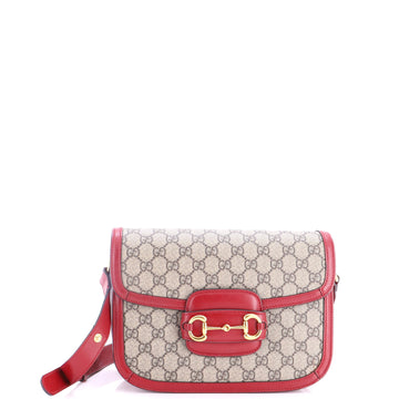 Gucci Horsebit 1955 Shoulder Bag GG Coated Canvas with Leather Small