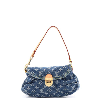 Louis Vuitton Pleaty Handbag Denim Mini
