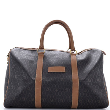 Christian Dior Vintage Duffle Bag Honeycomb Coated Canvas Medium
