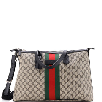 Gucci Web Duffle Bag GG Coated Canvas Medium