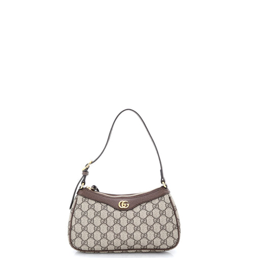 Gucci Ophidia Zip Pochette Shoulder Bag GG Coated Canvas with