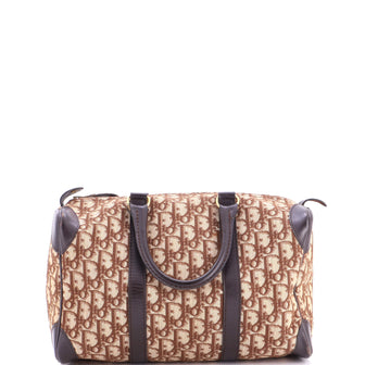 Christian Dior Vintage Trotter Boston Bag Diorissimo Canvas Medium
