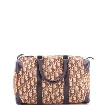 Christian Dior Vintage Trotter Boston Bag Diorissimo Canvas Medium
