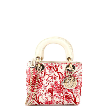 Christian Dior Lady Dior Chain Bag Embroidered Calfskin Mini