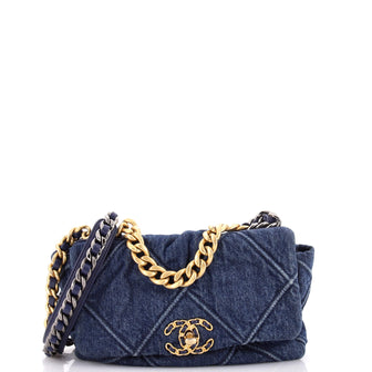 Chanel 19 Flap Bag Quilted Denim Medium